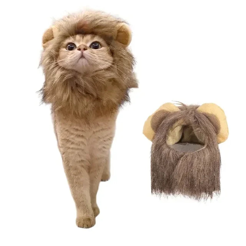 Cat Cosplay Dress up Pet Hat Lion Mane for Cat Puppy Lion Wig Costume Party Decoration Halloween Christmas Gatospet Supplies