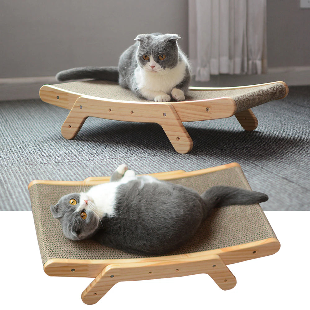 3 in 1 Wooden Cat Scratcher Board Detachable Lounge Bed Cat Scratching Post Grinding Claw Toys Scrapers for Cats Pet Products