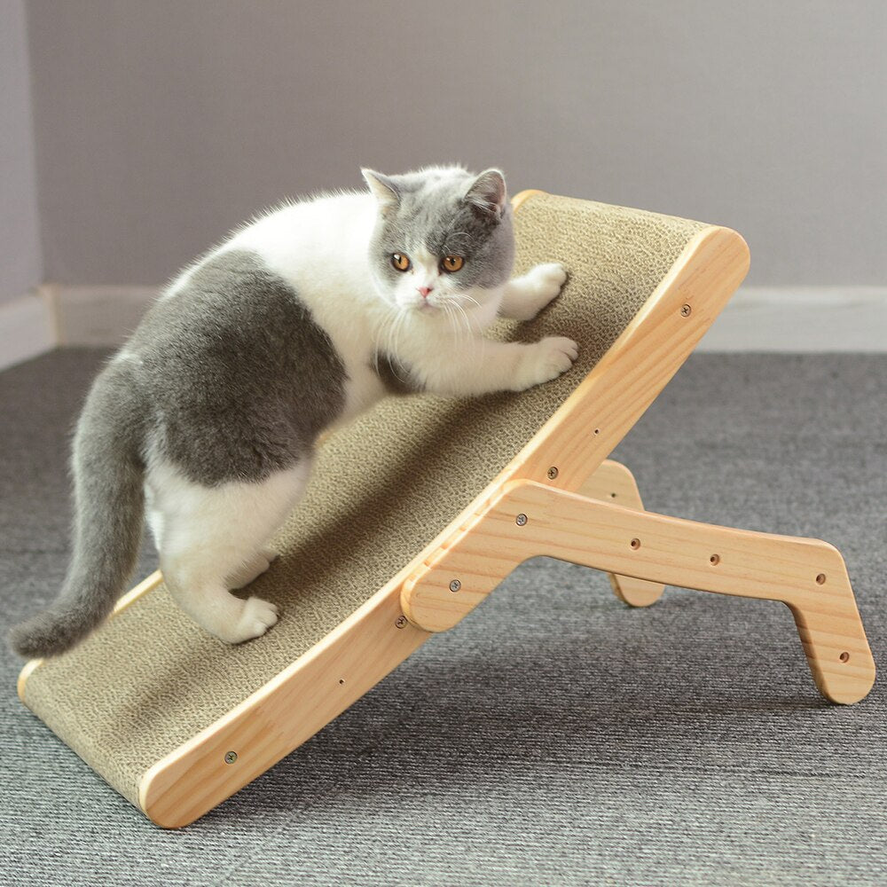 3 in 1 Wooden Cat Scratcher Board Detachable Lounge Bed Cat Scratching Post Grinding Claw Toys Scrapers for Cats Pet Products